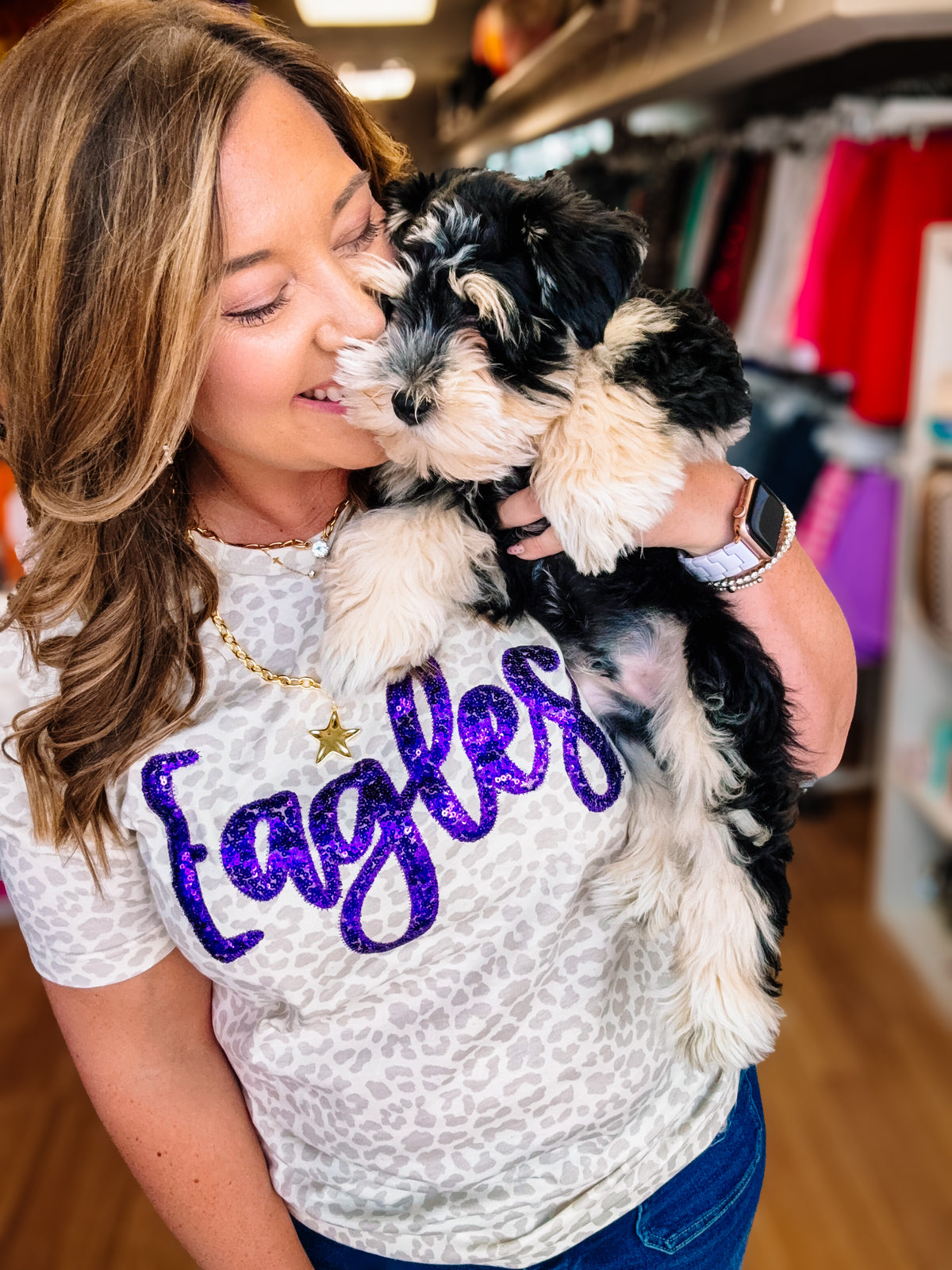 Game On Glam Sequin Tee- Eagles-Game Day-Dear Me Southern Boutique, located in DeRidder, Louisiana