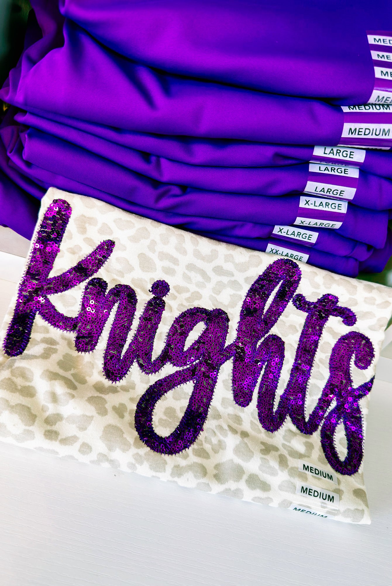 Game On Glam Sequin Tee- Knights-Tees-Dear Me Southern Boutique, located in DeRidder, Louisiana