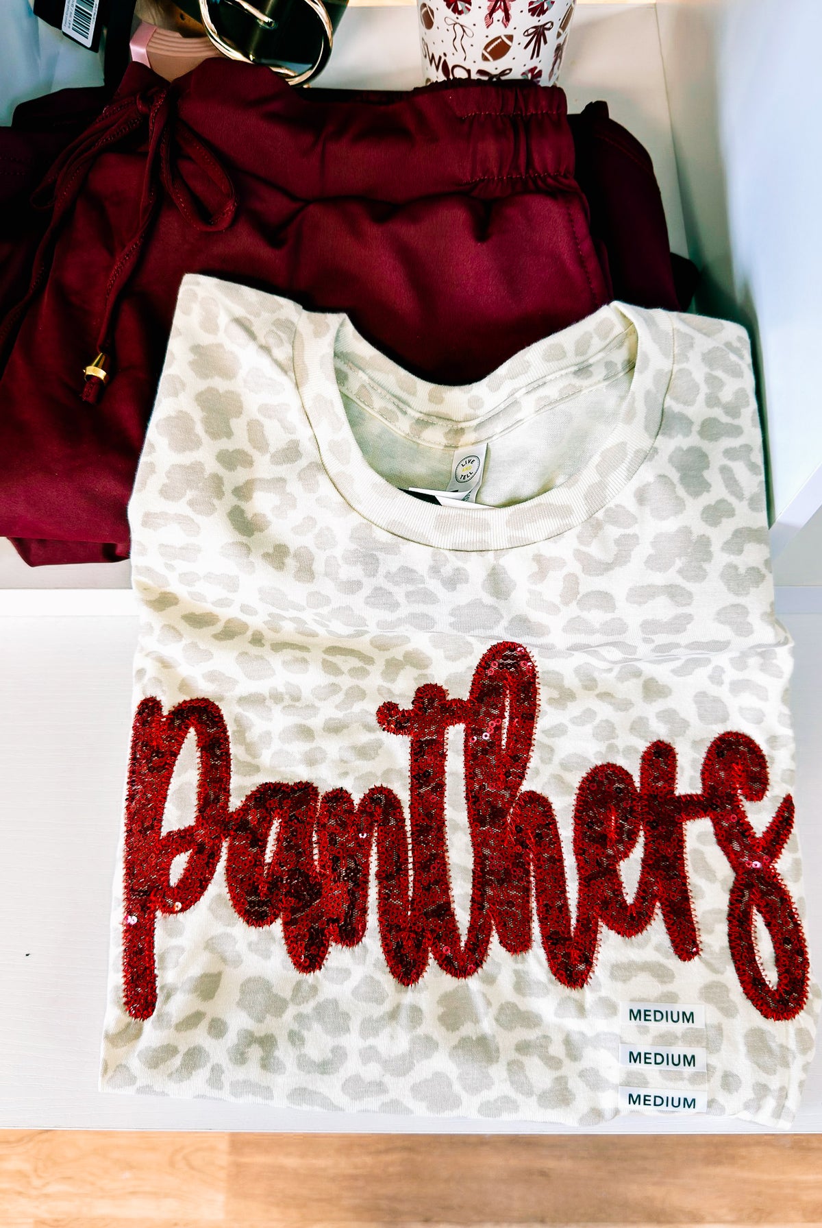 Game On Glam Sequin Tee- Panthers-Game Day-Dear Me Southern Boutique, located in DeRidder, Louisiana