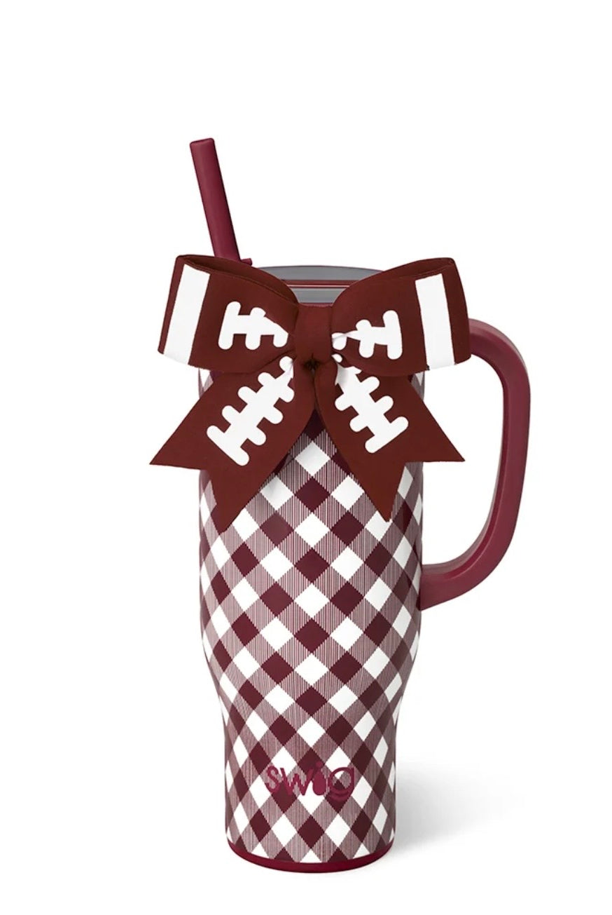 Gameday Gingham Maroon Mega Mug 30oz-Drinkwear-Dear Me Southern Boutique, located in DeRidder, Louisiana