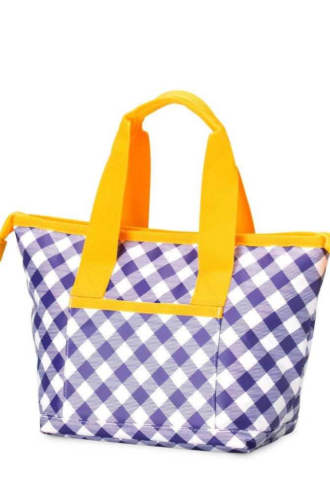 Gameday Gingham Purple + Yellow Lunchi Lunch Bag-Cooler-Dear Me Southern Boutique, located in DeRidder, Louisiana