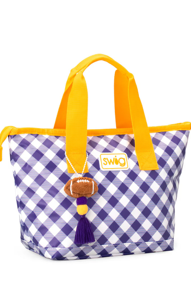 Gameday Gingham Purple + Yellow Lunchi Lunch Bag-Cooler-Dear Me Southern Boutique, located in DeRidder, Louisiana