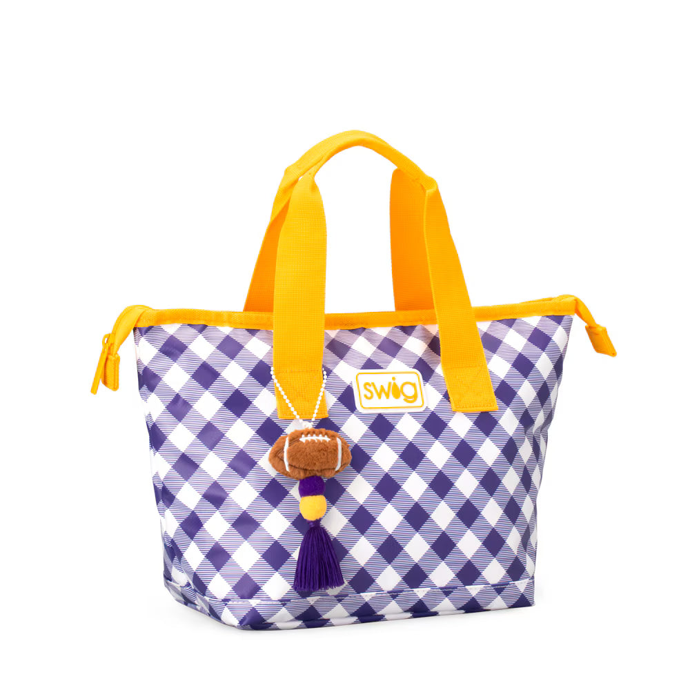 Gameday Gingham Purple + Yellow Lunchi Lunch Bag-Cooler-Dear Me Southern Boutique, located in DeRidder, Louisiana