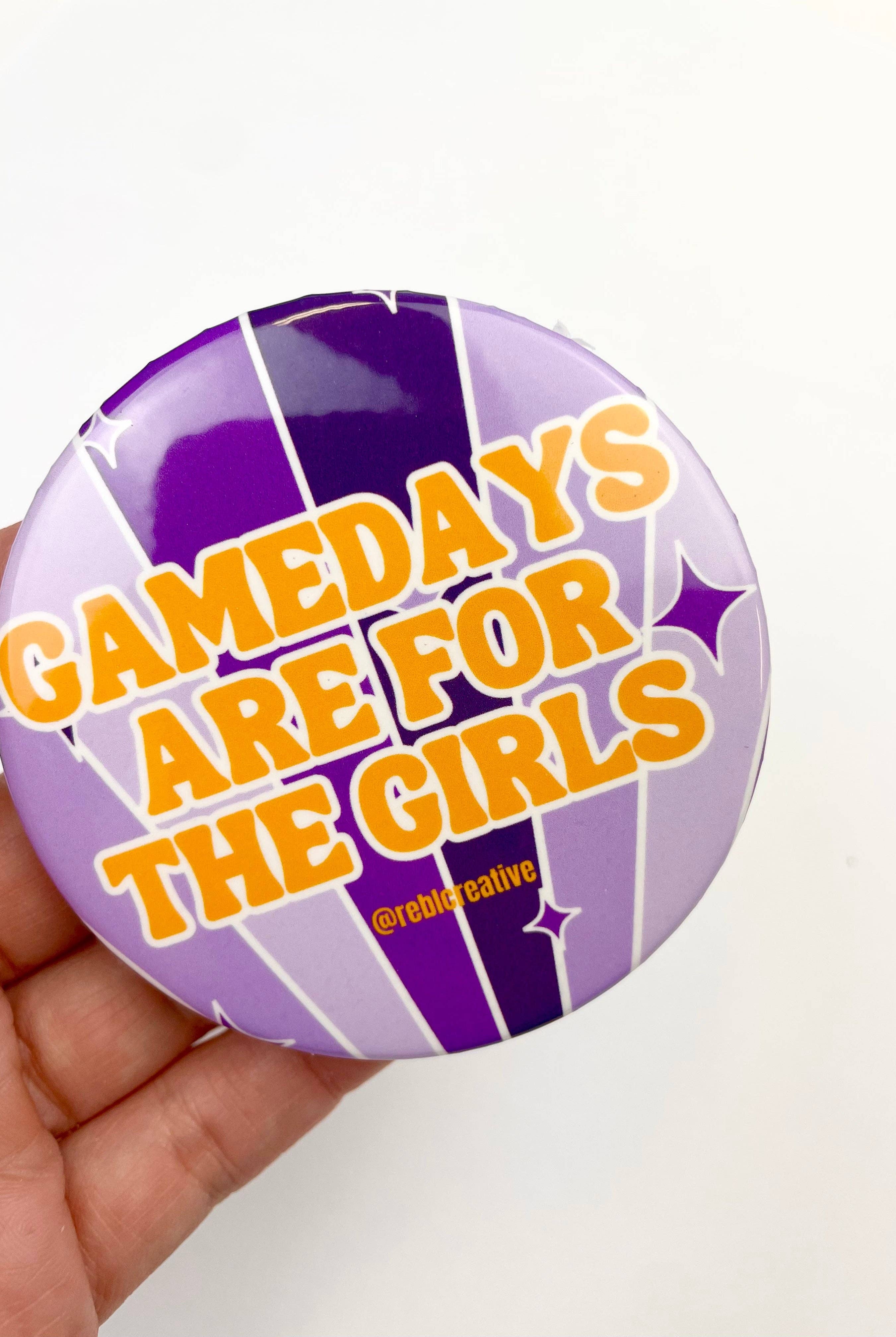 Gameday Girls - Purple & Yellow - Game Day Button-Dear Me Southern Boutique, located in DeRidder, Louisiana