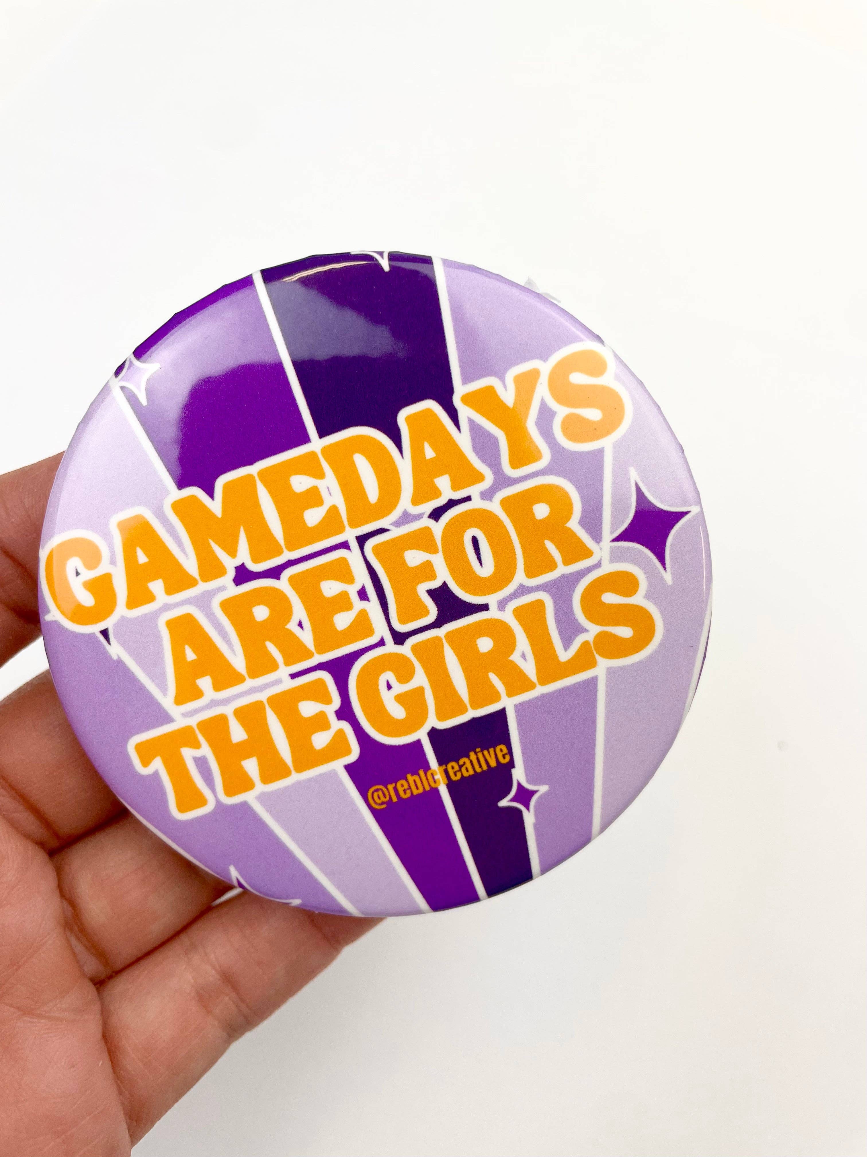 Gameday Girls - Purple & Yellow - Game Day Button-Dear Me Southern Boutique, located in DeRidder, Louisiana