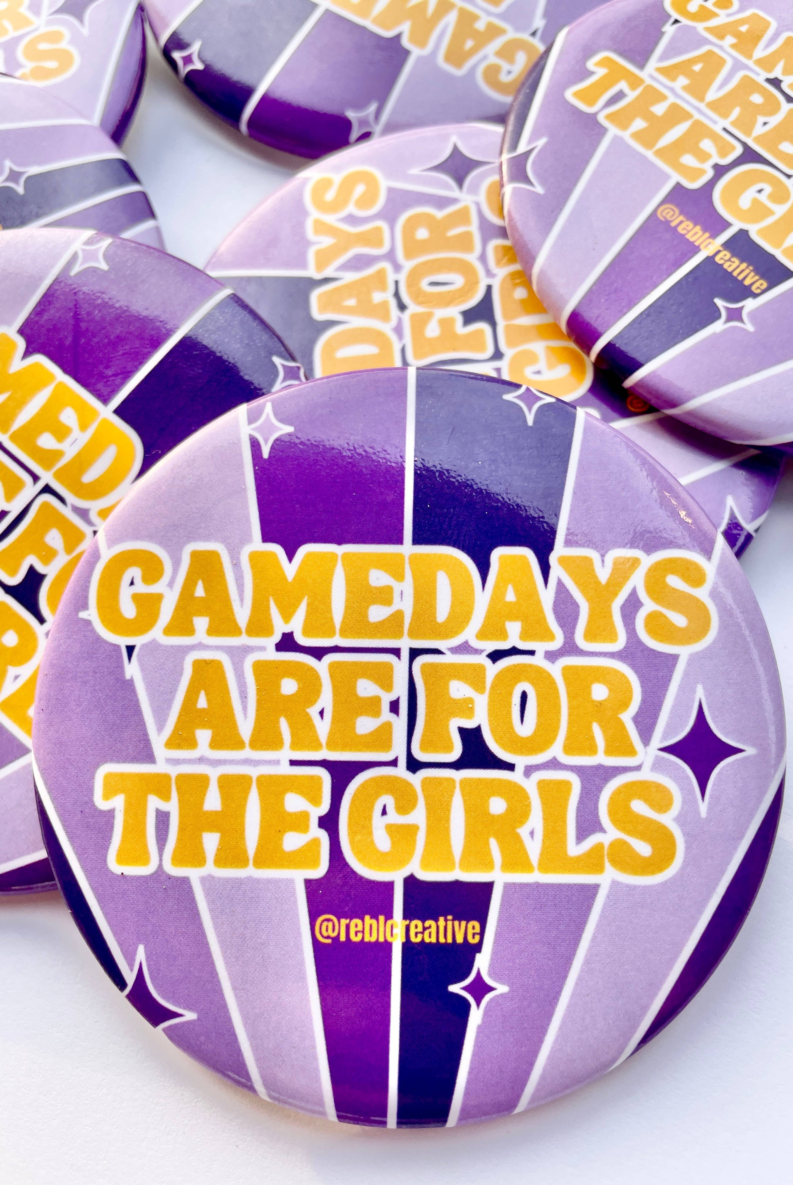 Gameday Girls - Purple & Yellow - Game Day Button-Dear Me Southern Boutique, located in DeRidder, Louisiana