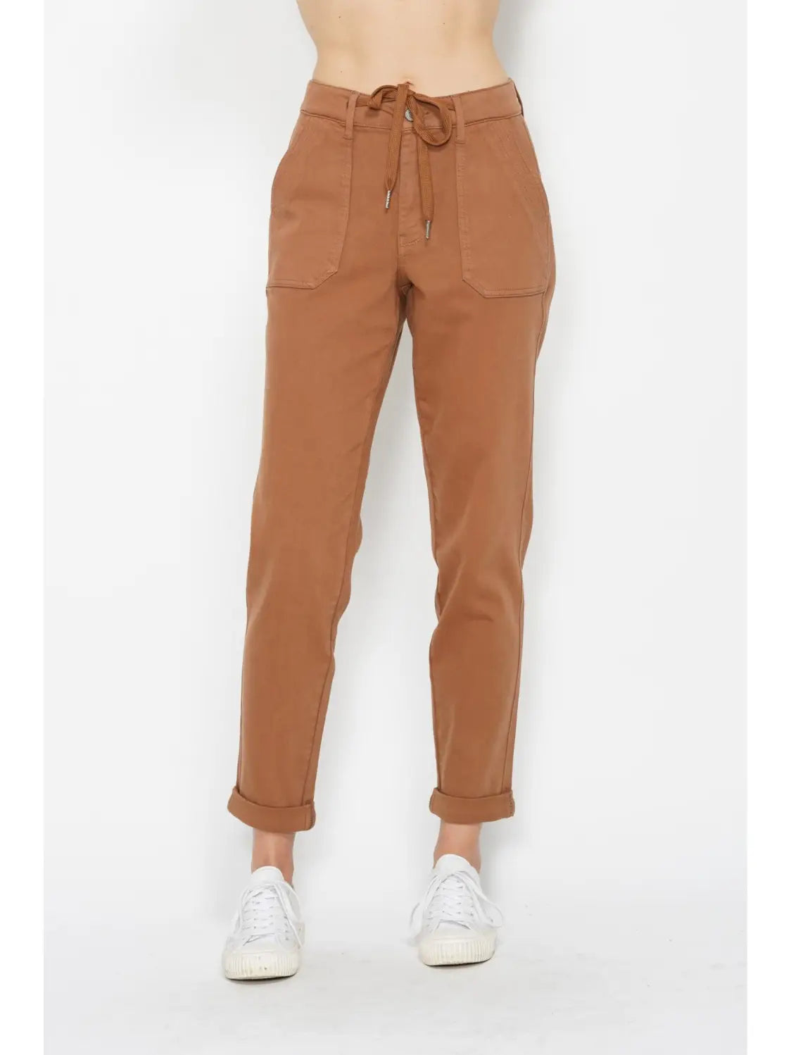 Garment Dyed Cuffed Jogger, Camel-Joggers-Dear Me Southern Boutique, located in DeRidder, Louisiana