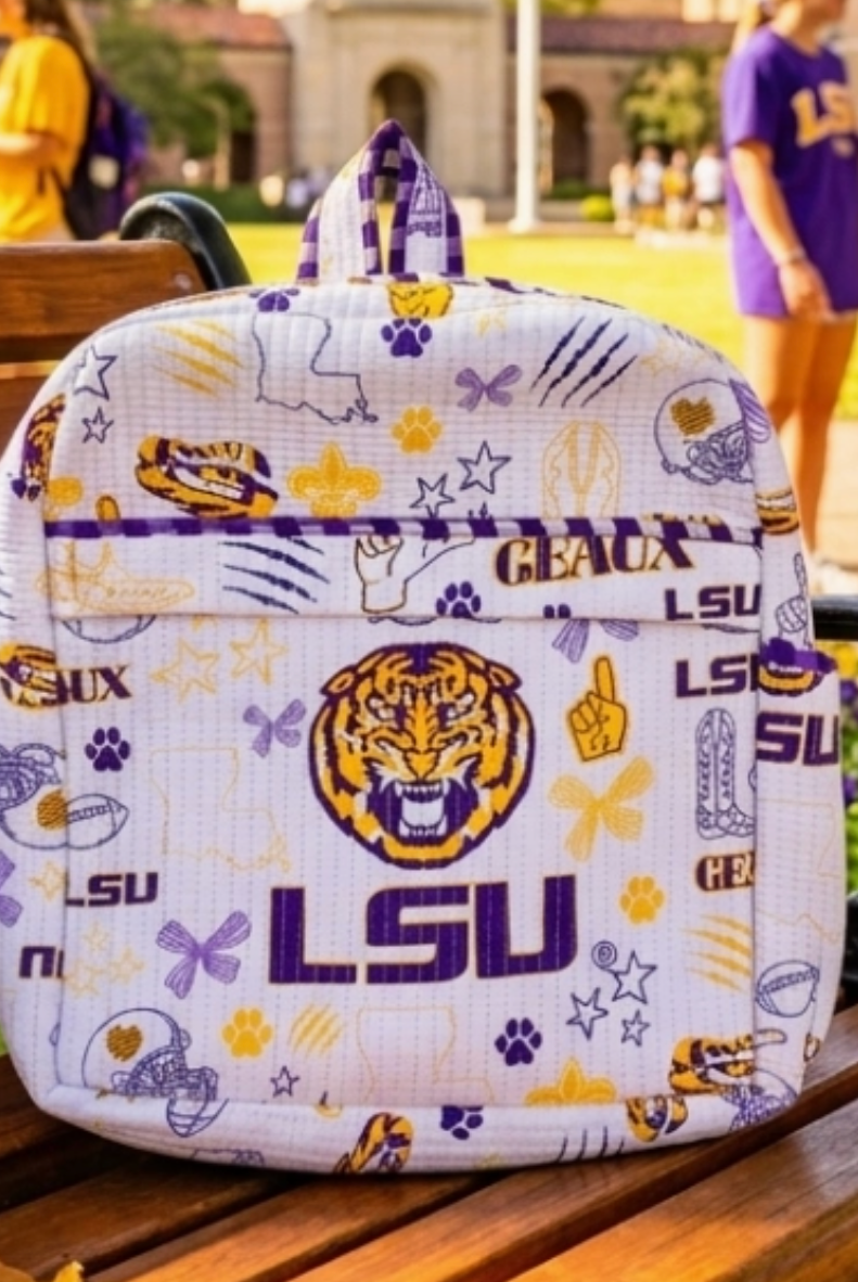 Geaux Everywhere LSU Bookbag Bag-Backpack-Dear Me Southern Boutique, located in DeRidder, Louisiana