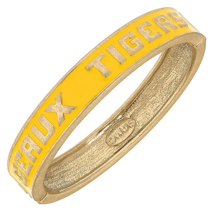 Geaux Tigers Hinge Bangle-Bracelets-Dear Me Southern Boutique, located in DeRidder, Louisiana
