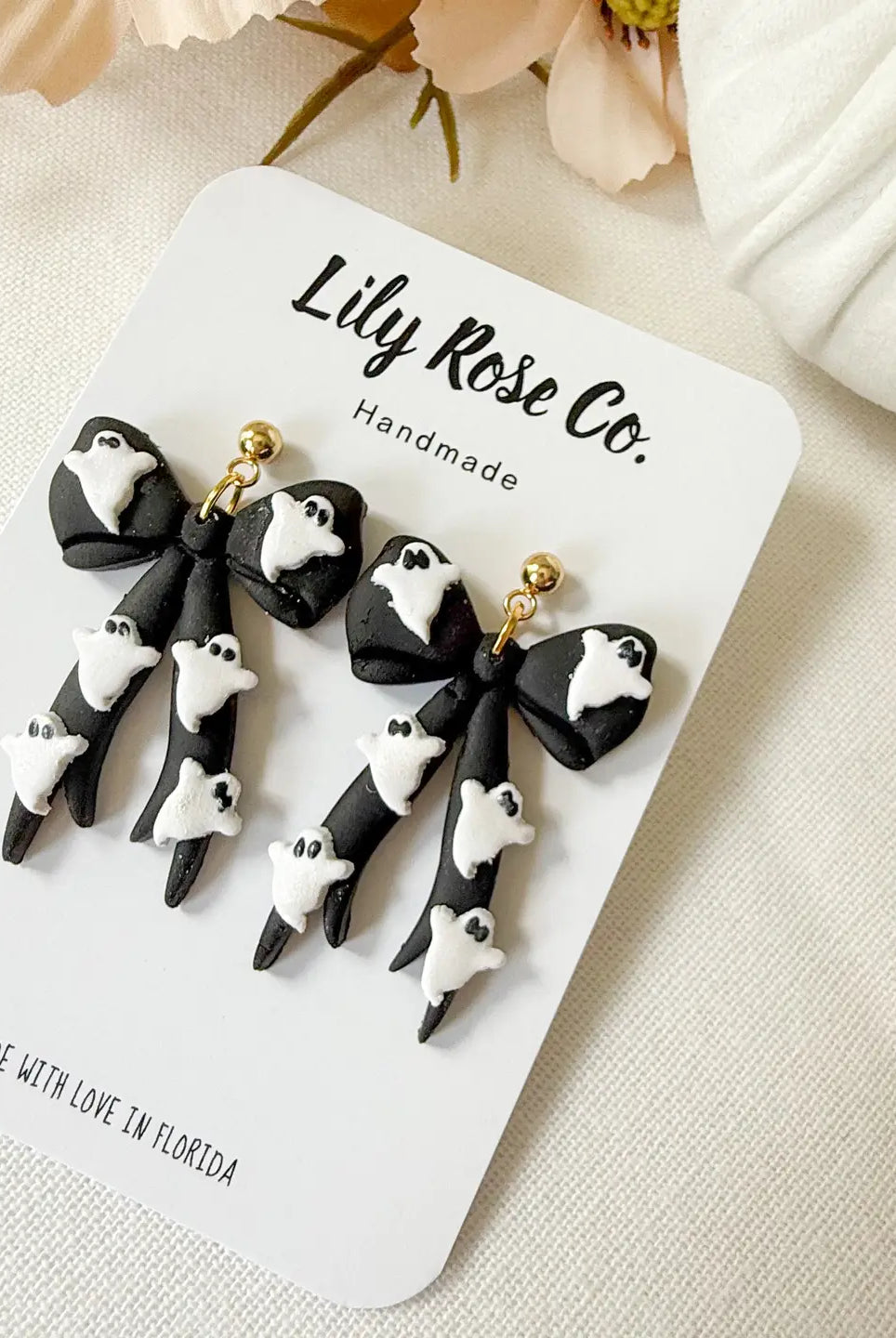 Ghost Bows-Jewelry - Earrings-Dear Me Southern Boutique, located in DeRidder, Louisiana