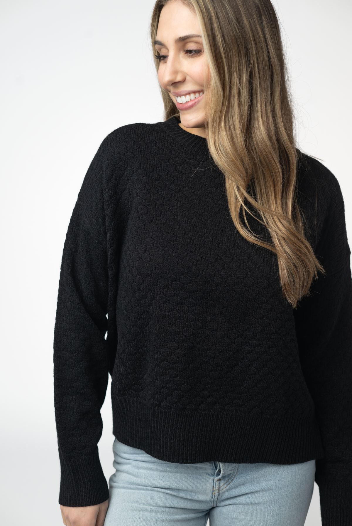 Gianna Pullover Sweater - Black-Sweaters-Dear Me Southern Boutique, located in DeRidder, Louisiana