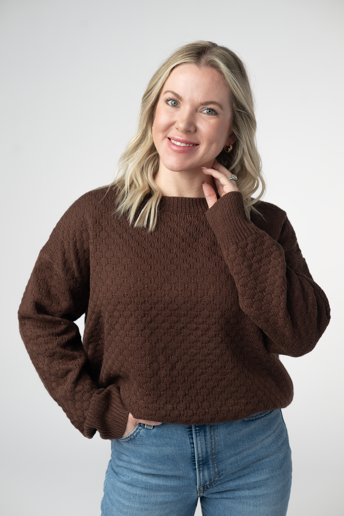 Gianna Pullover Sweater - Brown-sweater-Dear Me Southern Boutique, located in DeRidder, Louisiana