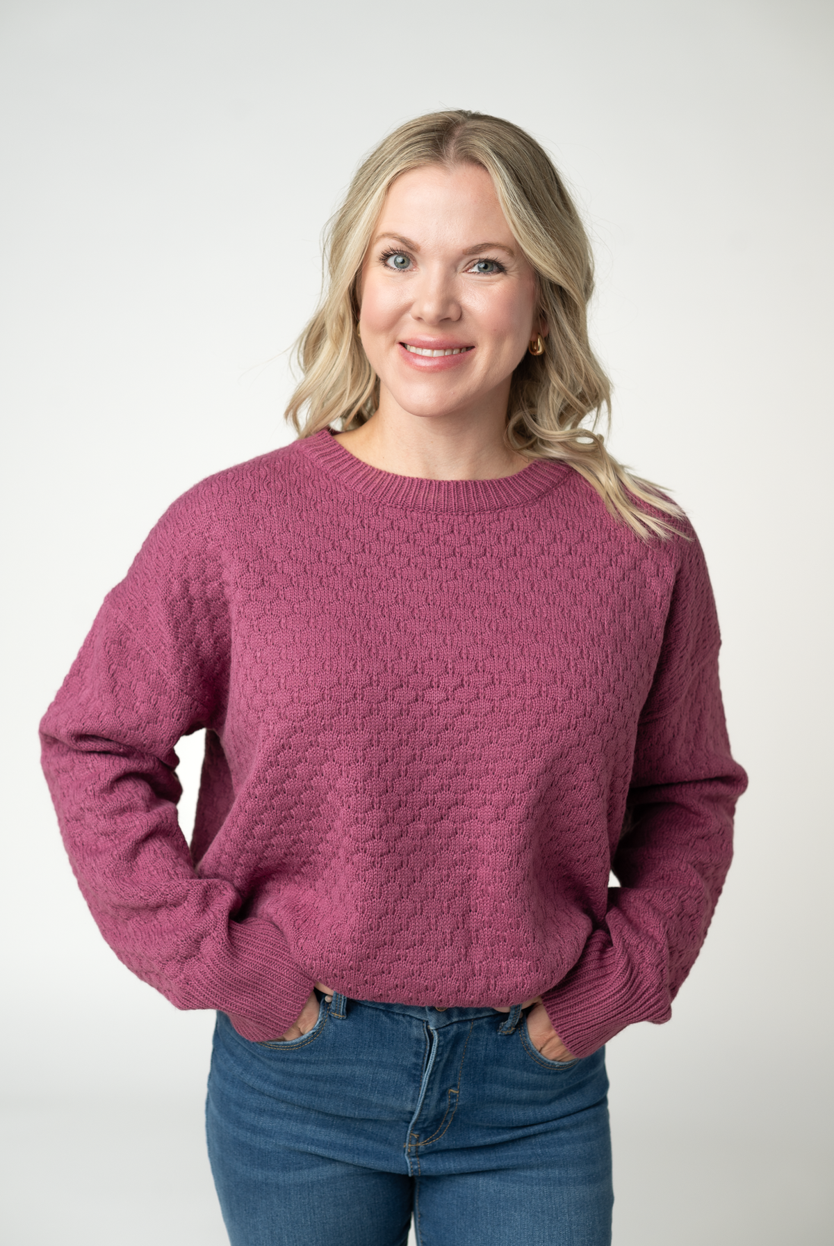 Gianna Pullover Sweater - Raspberry-Sweaters-Dear Me Southern Boutique, located in DeRidder, Louisiana
