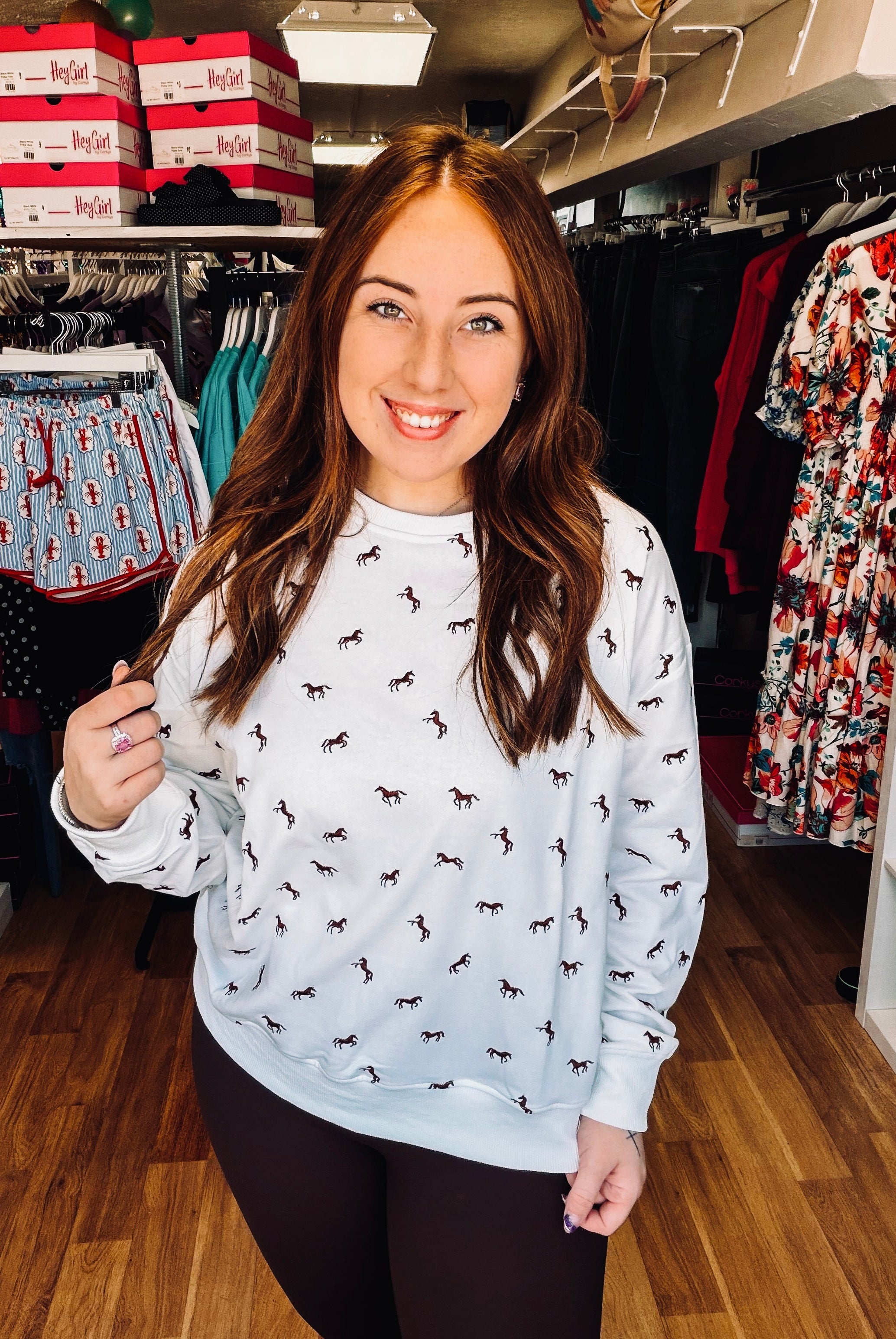 Giddy Up Terry Pullover-Blouses-Dear Me Southern Boutique, located in DeRidder, Louisiana