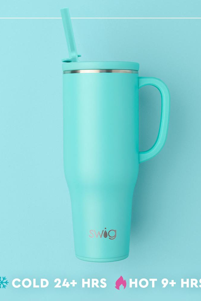 Gingham Swig Mega Mug Tumbler 40oz-Tumblers-Dear Me Southern Boutique, located in DeRidder, Louisiana