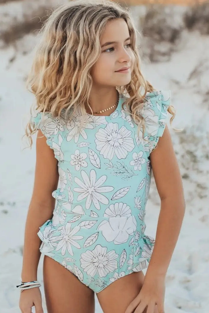 Girls Brooklyn Floral Swimsuit-JAG Swim-Dear Me Southern Boutique, located in DeRidder, Louisiana