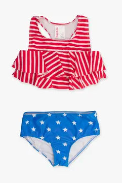 Girls Shimmer Stars & Stripes 2-Piece Swim Suit-JAG Swim-Dear Me Southern Boutique, located in DeRidder, Louisiana