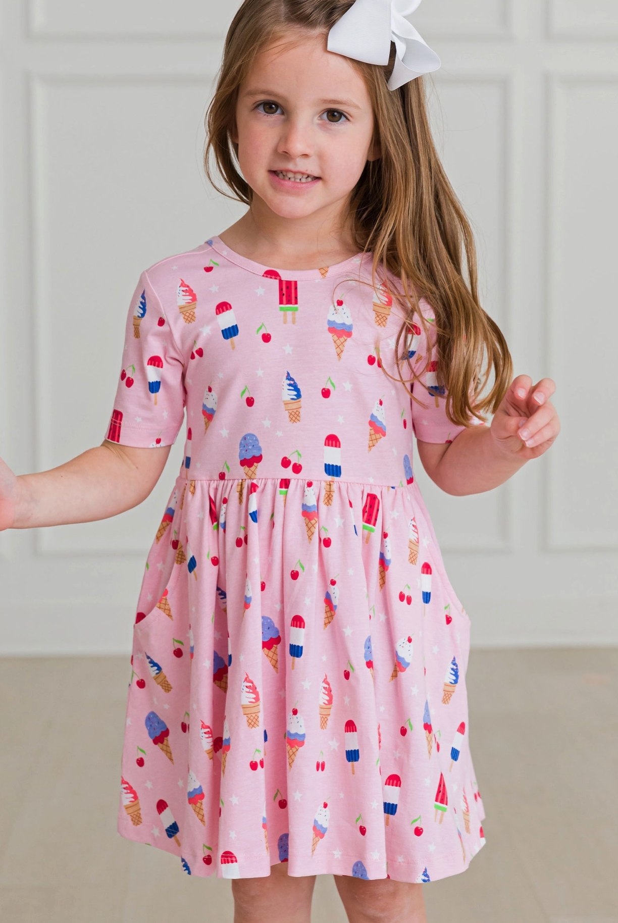 Girls Sweet Freedom Twirl Dress-JAG Dresses-Dear Me Southern Boutique, located in DeRidder, Louisiana