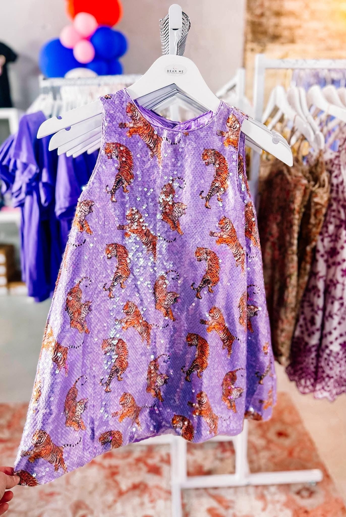 Girls Tiger Prance Sequin Dress-JAG Dresses-Dear Me Southern Boutique, located in DeRidder, Louisiana