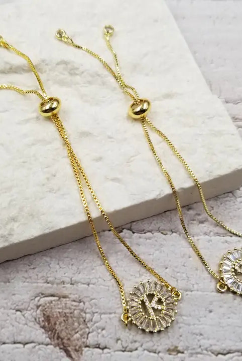Glam Initial Bracelet - Gold-Jewelry-Dear Me Southern Boutique, located in DeRidder, Louisiana