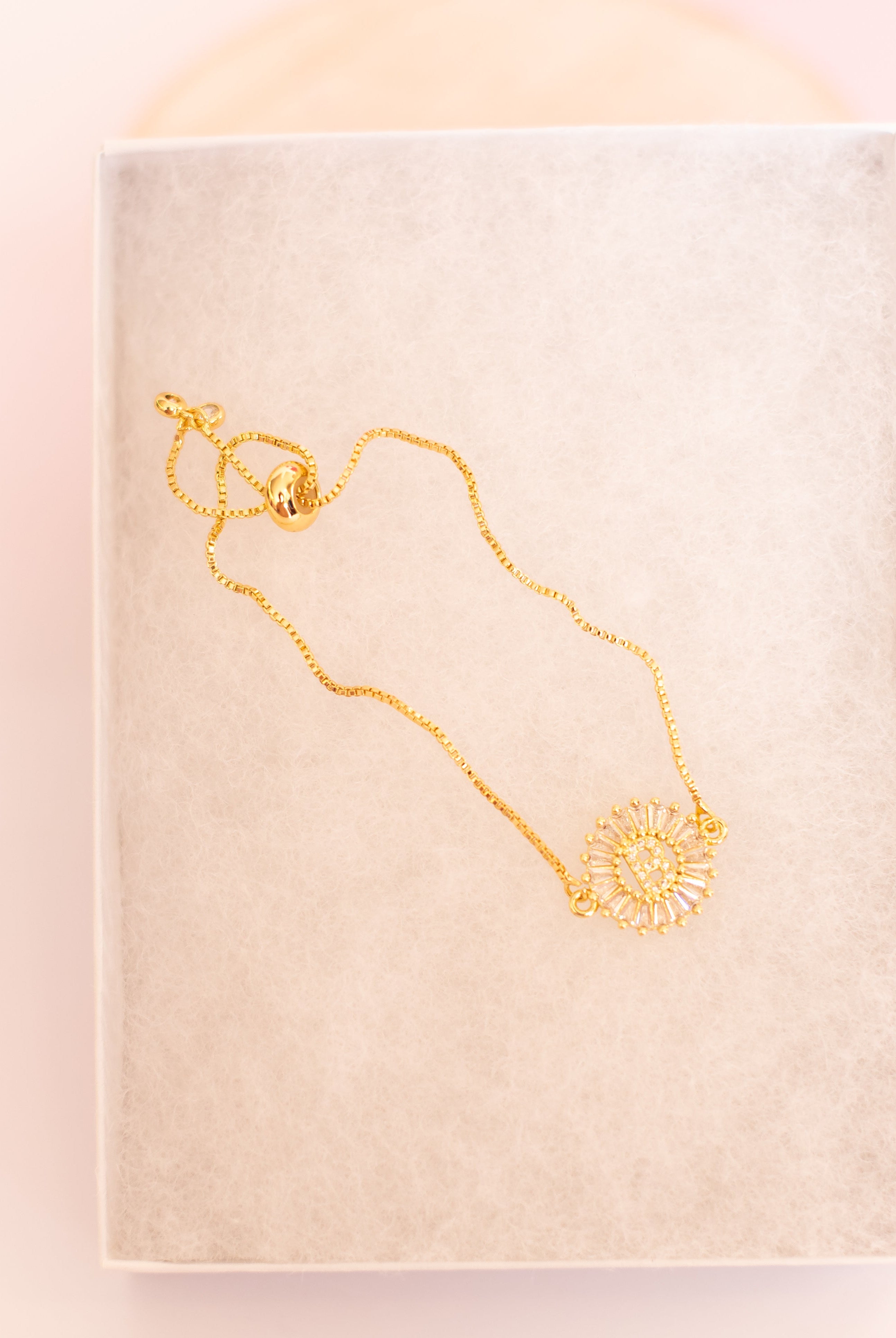 Glam Initial Bracelet - Gold-Jewelry-Dear Me Southern Boutique, located in DeRidder, Louisiana