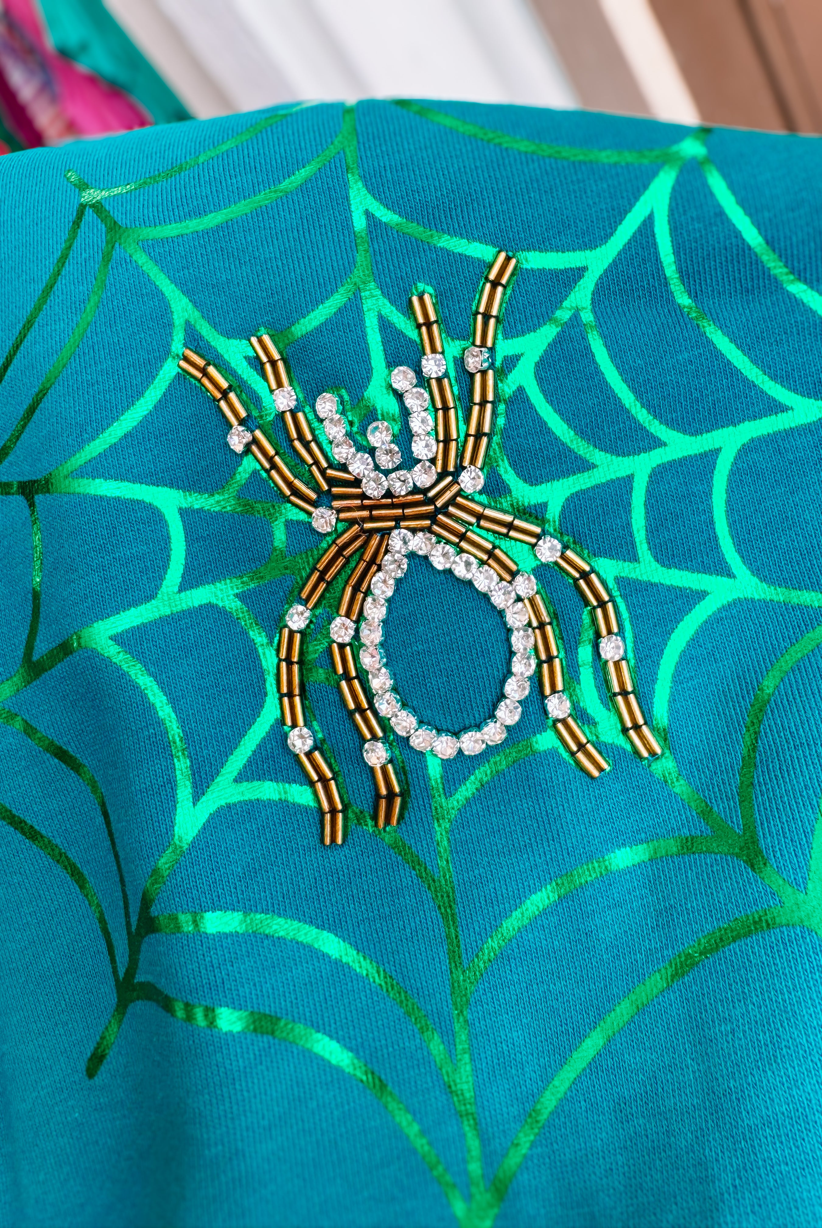 Glowing Rhinestone Web Sweatshirt-Sweatshirts-Dear Me Southern Boutique, located in DeRidder, Louisiana