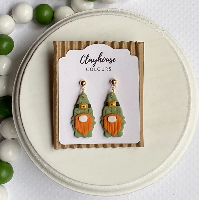 Gnome Clay Earrings-Earrings-Dear Me Southern Boutique, located in DeRidder, Louisiana