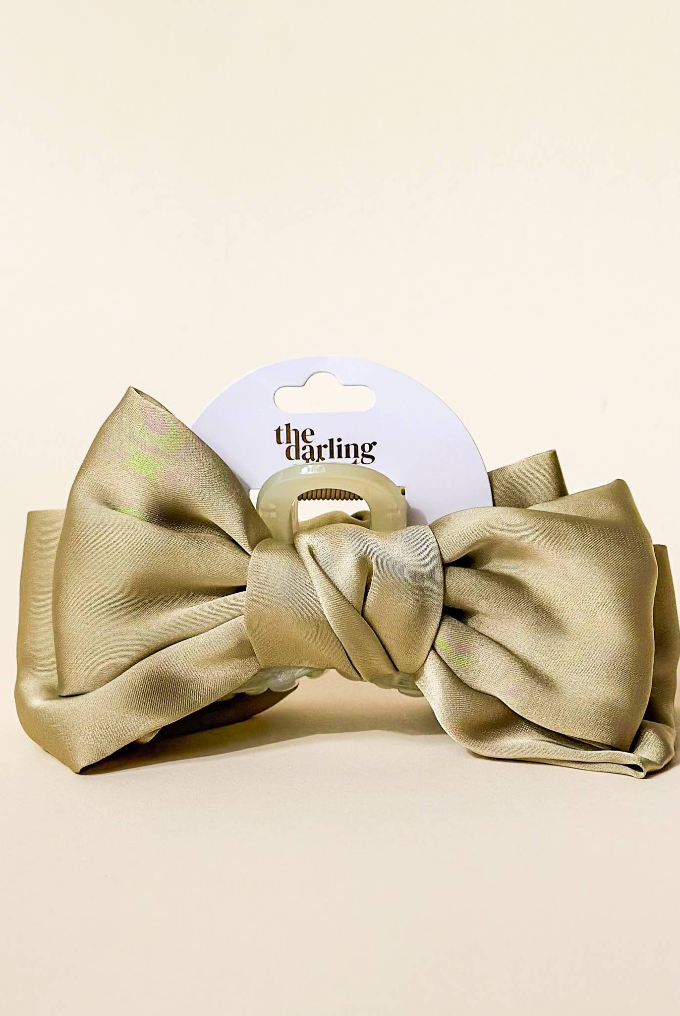 Green - Satin Bougie Bow Claw Clip-Hair Clips-Dear Me Southern Boutique, located in DeRidder, Louisiana