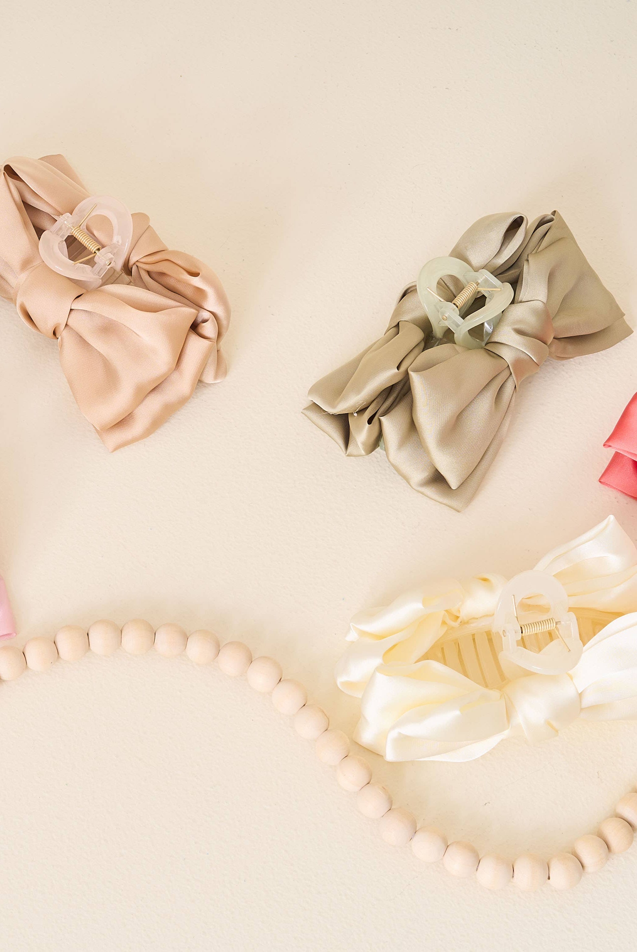 Green - Satin Bougie Bow Claw Clip-Hair Clips-Dear Me Southern Boutique, located in DeRidder, Louisiana