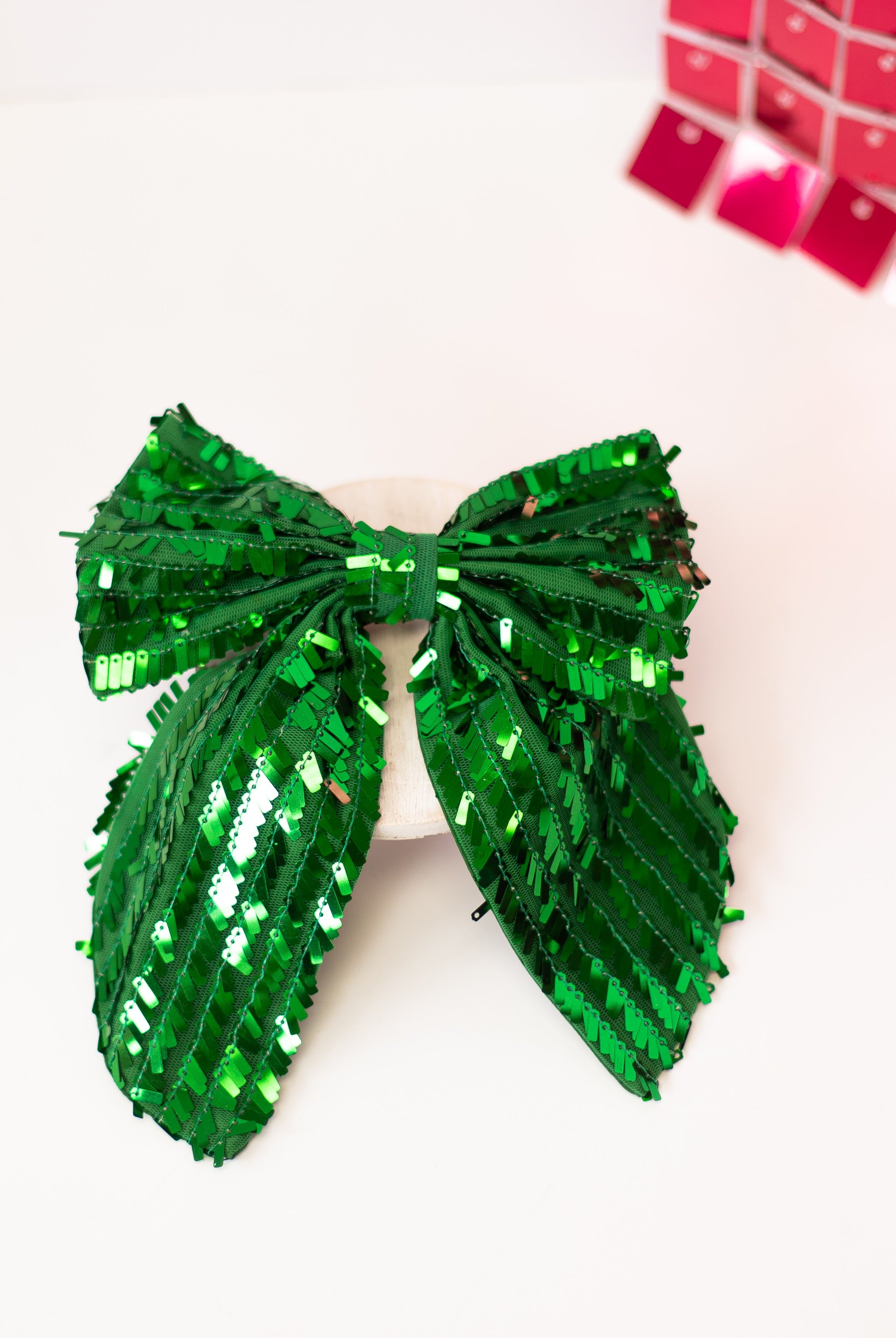 Green Shimmery Hair Bow-Hair Clips-Dear Me Southern Boutique, located in DeRidder, Louisiana