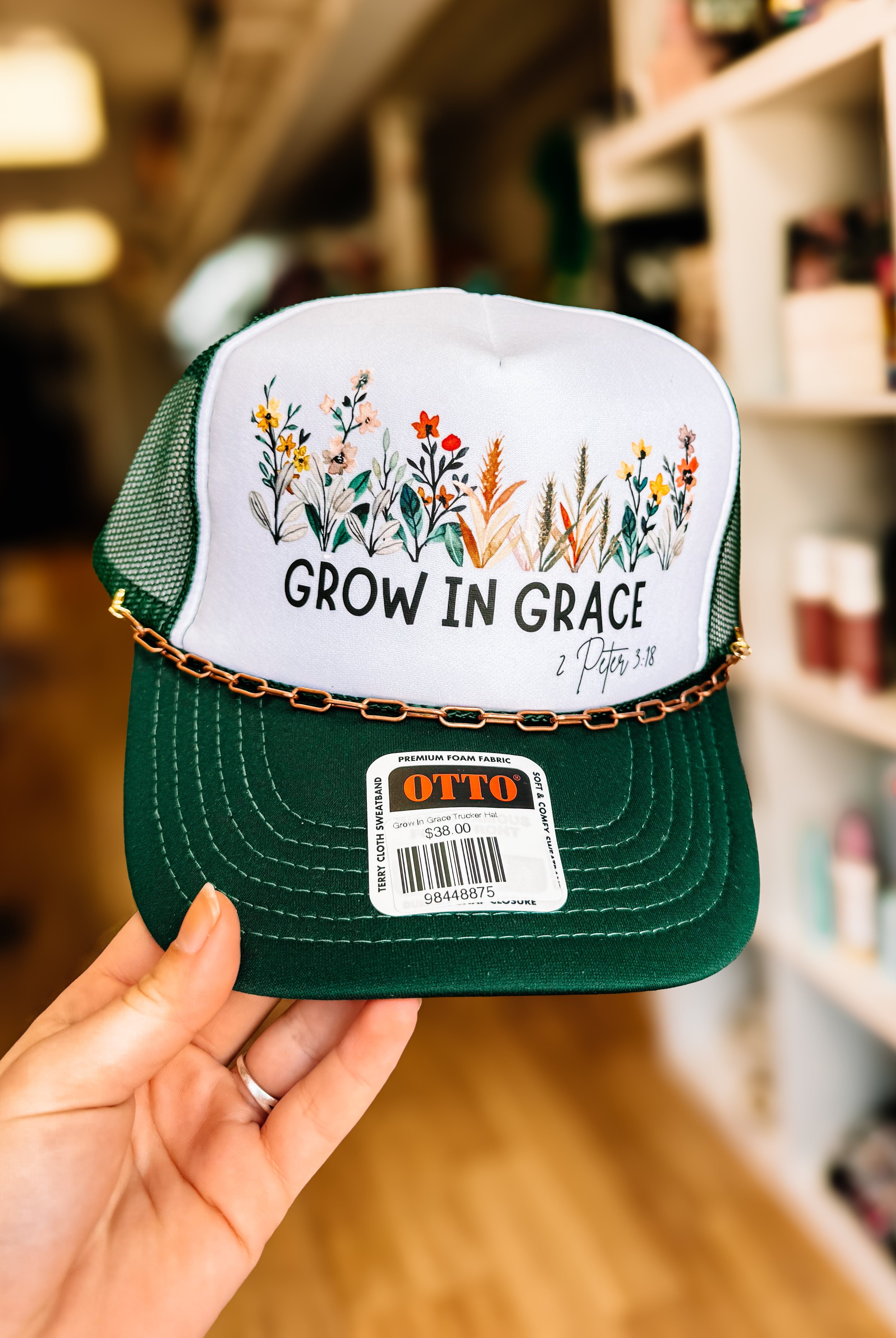 Grow In Grace Trucker Hat-Trucker Hats-Dear Me Southern Boutique, located in DeRidder, Louisiana