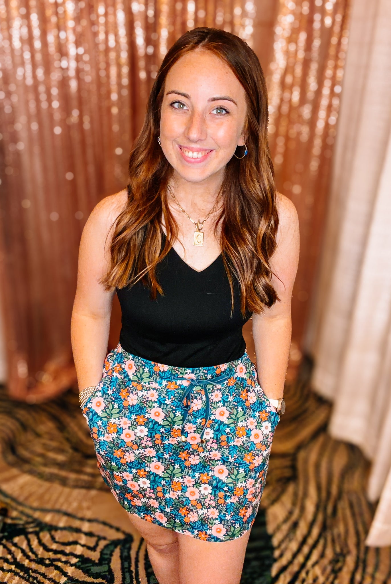Gwen Florals Everyday Skort-Skort-Dear Me Southern Boutique, located in DeRidder, Louisiana
