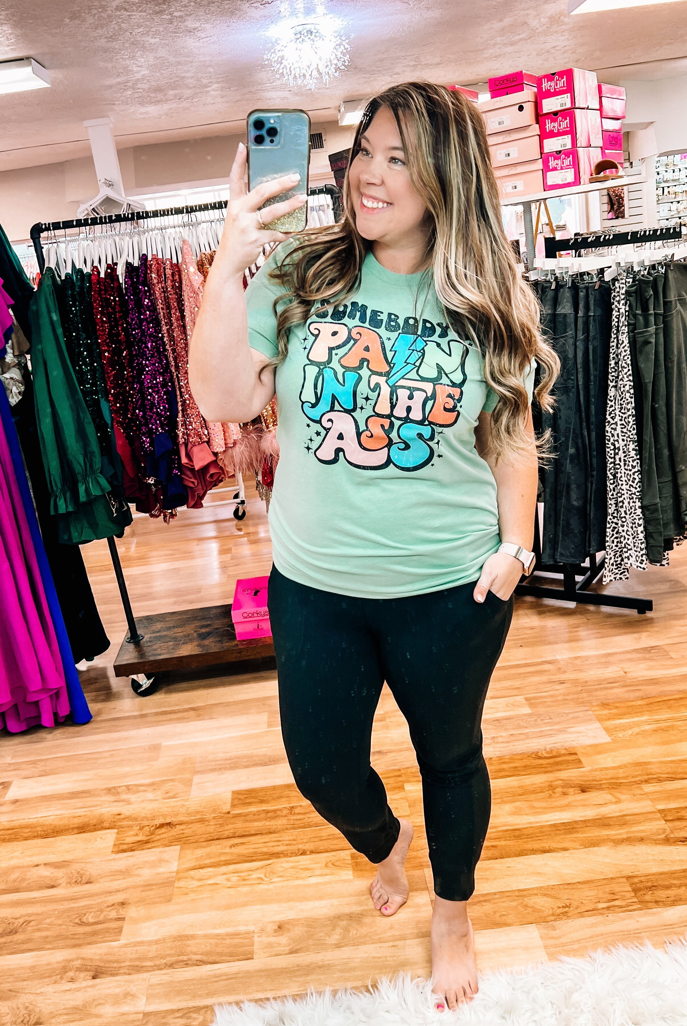 Haley Black Jogger Leggings-Leggings-Dear Me Southern Boutique, located in DeRidder, Louisiana