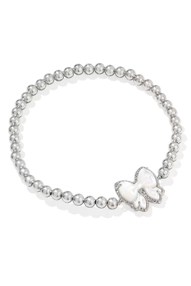 Haley Ivory Bow Bracelet-Silver-Jewelry-Dear Me Southern Boutique, located in DeRidder, Louisiana