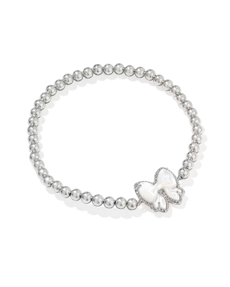 Haley Ivory Bow Bracelet-Silver-Jewelry-Dear Me Southern Boutique, located in DeRidder, Louisiana