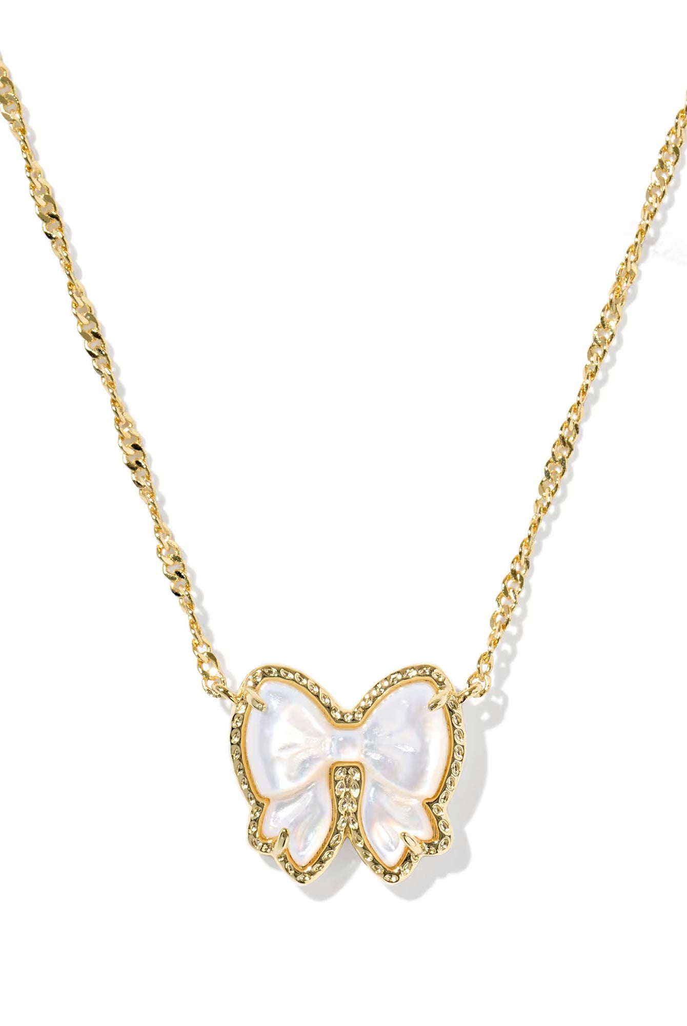 Haley Ivory Bow Necklace-Gold-Jewelry-Dear Me Southern Boutique, located in DeRidder, Louisiana