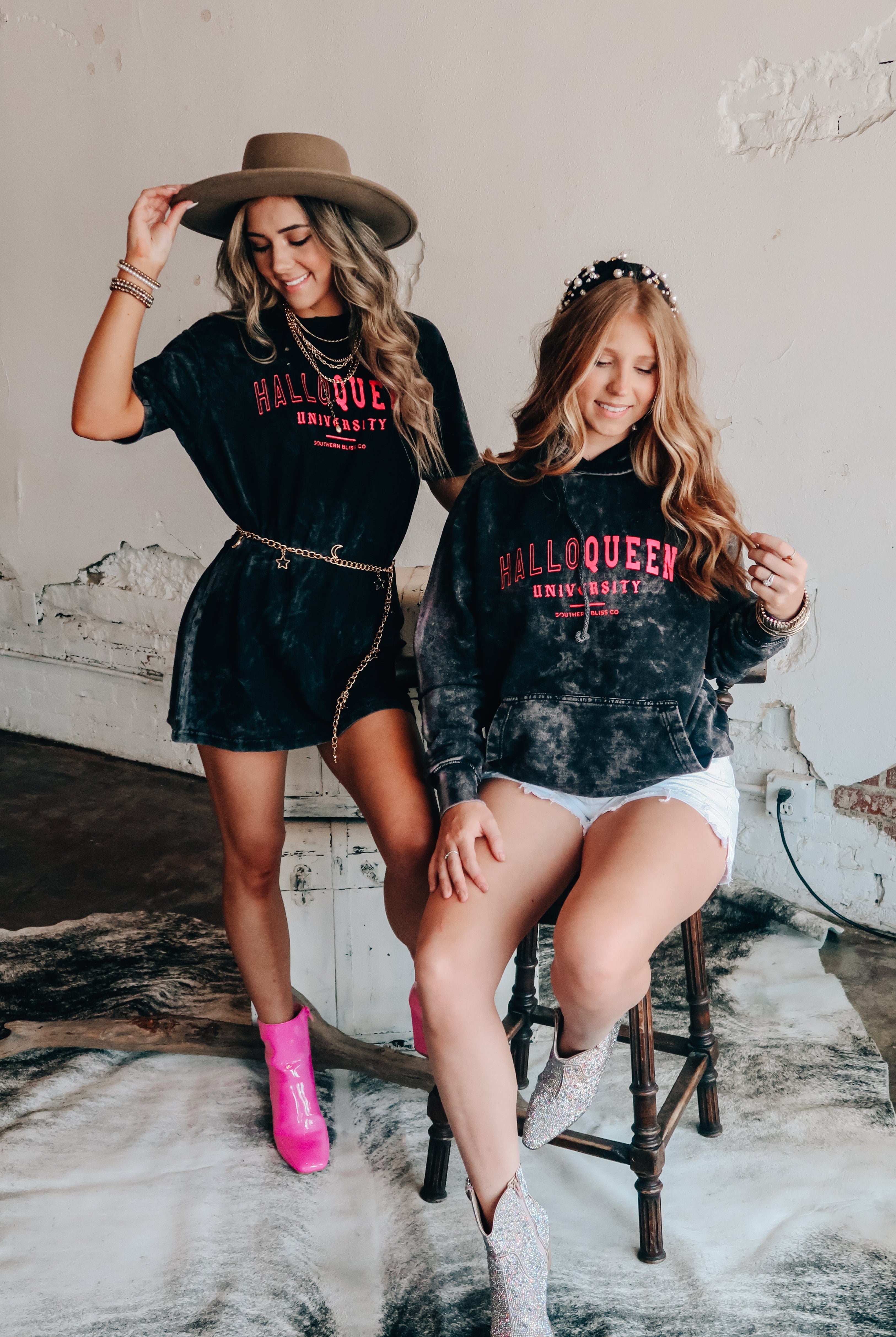 HalloQueen Black Destroyed Cloud Hoodie-Dear Me Southern Boutique, located in DeRidder, Louisiana