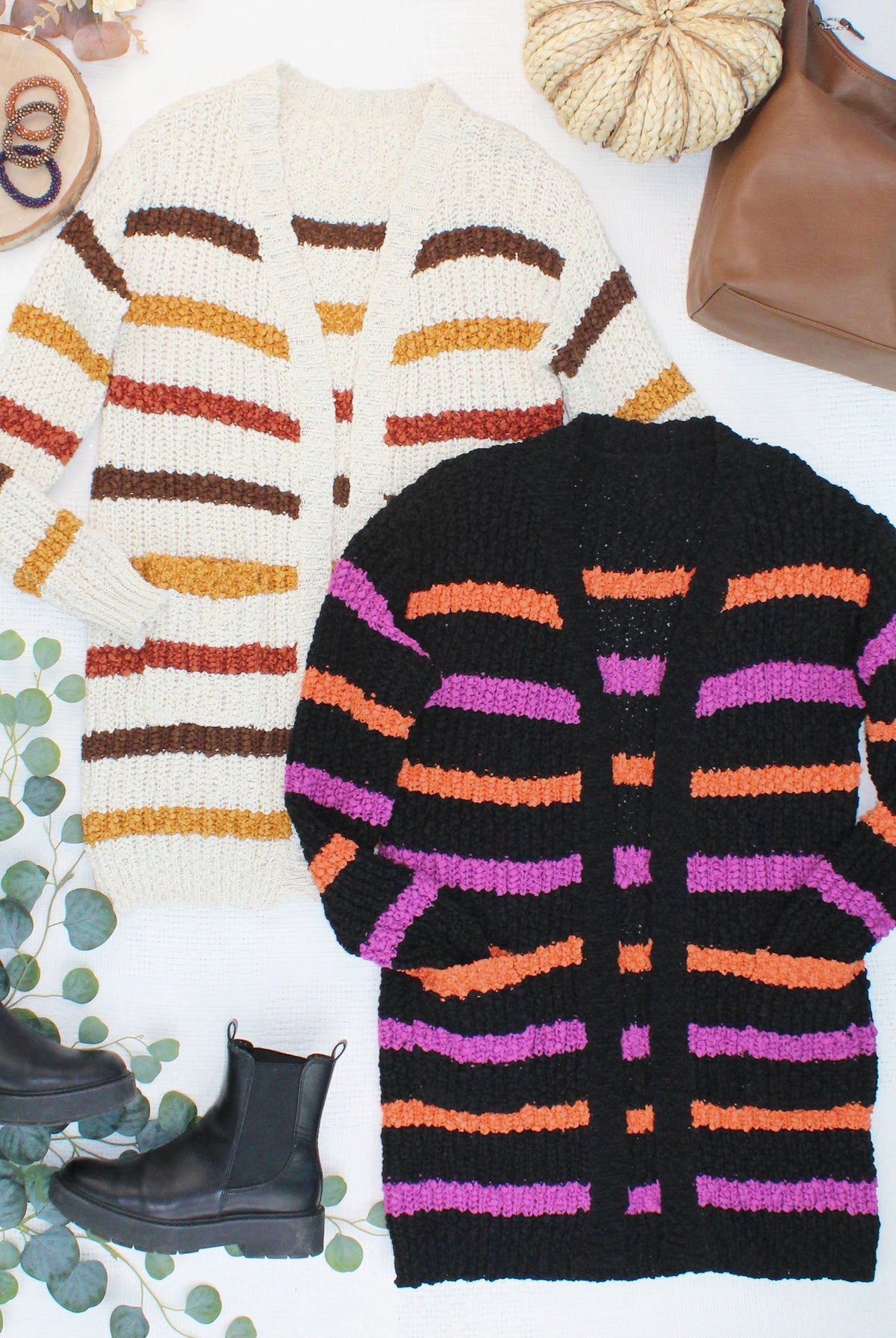 Halloween Striped Cardigan-Cardigans-Dear Me Southern Boutique, located in DeRidder, Louisiana