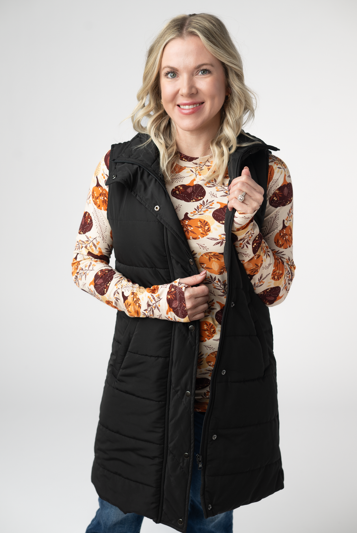 Harlow Long Vest - Black-Outerwear/Jackets/Shackets-Dear Me Southern Boutique, located in DeRidder, Louisiana