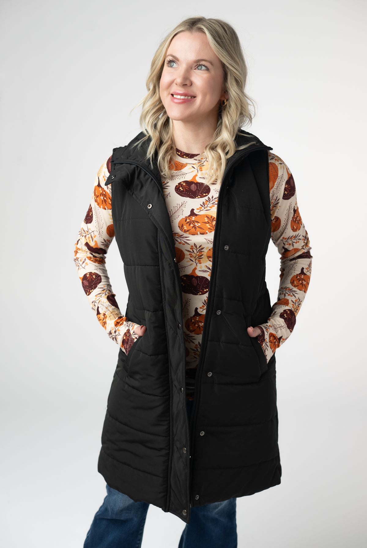 Harlow Long Vest - Black-Outerwear/Jackets/Shackets-Dear Me Southern Boutique, located in DeRidder, Louisiana
