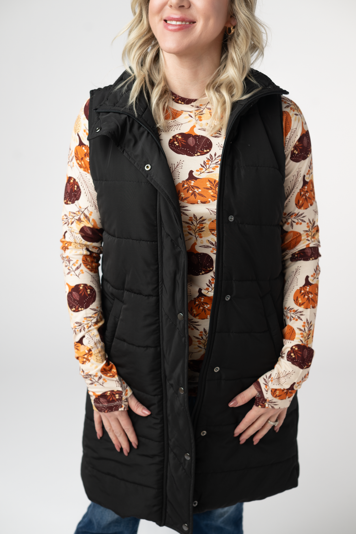 Harlow Long Vest - Black-clothing-Dear Me Southern Boutique, located in DeRidder, Louisiana