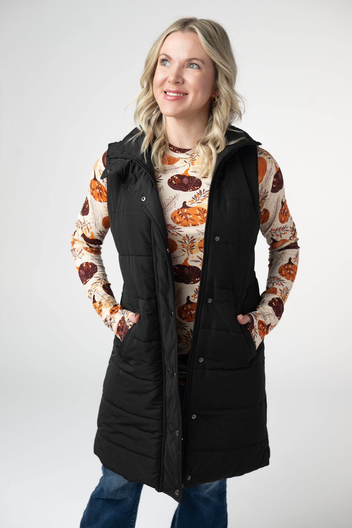 Harlow Long Vest - Black-clothing-Dear Me Southern Boutique, located in DeRidder, Louisiana