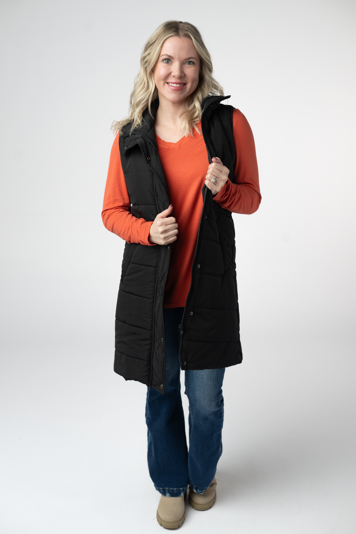Harlow Long Vest - Black-clothing-Dear Me Southern Boutique, located in DeRidder, Louisiana