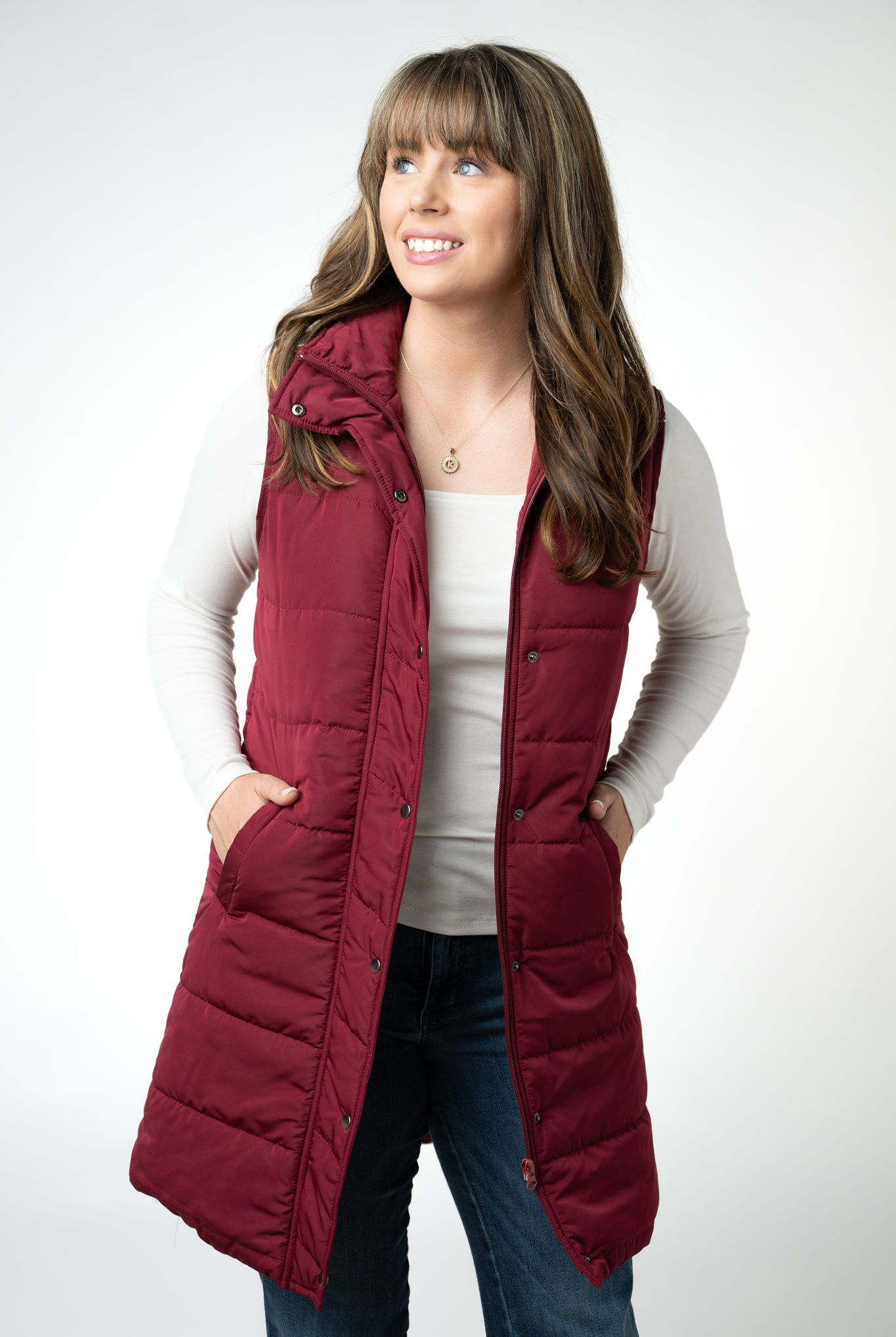 Harlow Long Vest - Burgundy-clothing-Dear Me Southern Boutique, located in DeRidder, Louisiana