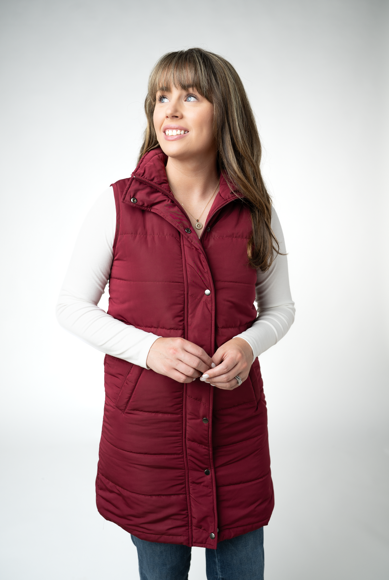 Harlow Long Vest - Burgundy-clothing-Dear Me Southern Boutique, located in DeRidder, Louisiana