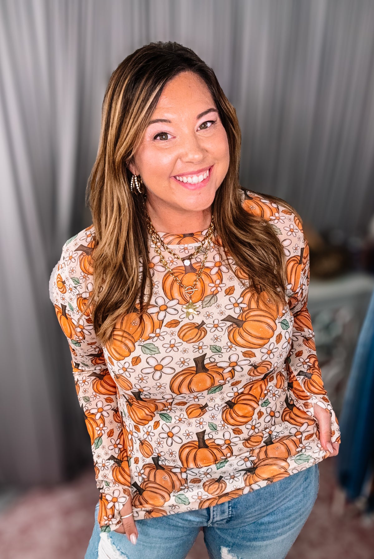 Harvest Bloom Mesh Top-Fancy Tops-Dear Me Southern Boutique, located in DeRidder, Louisiana