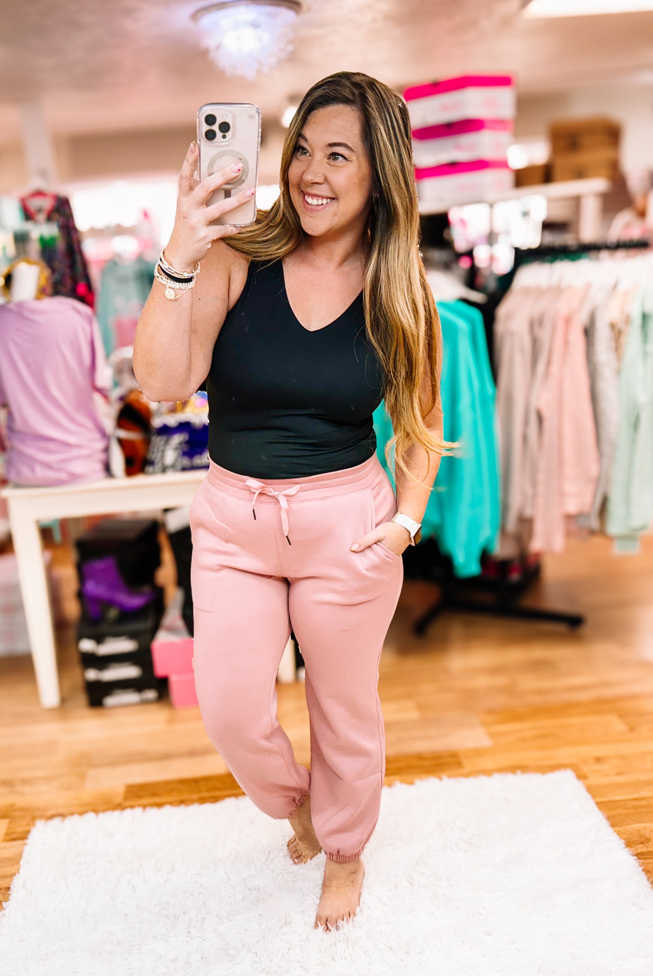 Haven V-Neck Bodysuit - Black-Dear Me Southern Boutique, located in DeRidder, Louisiana