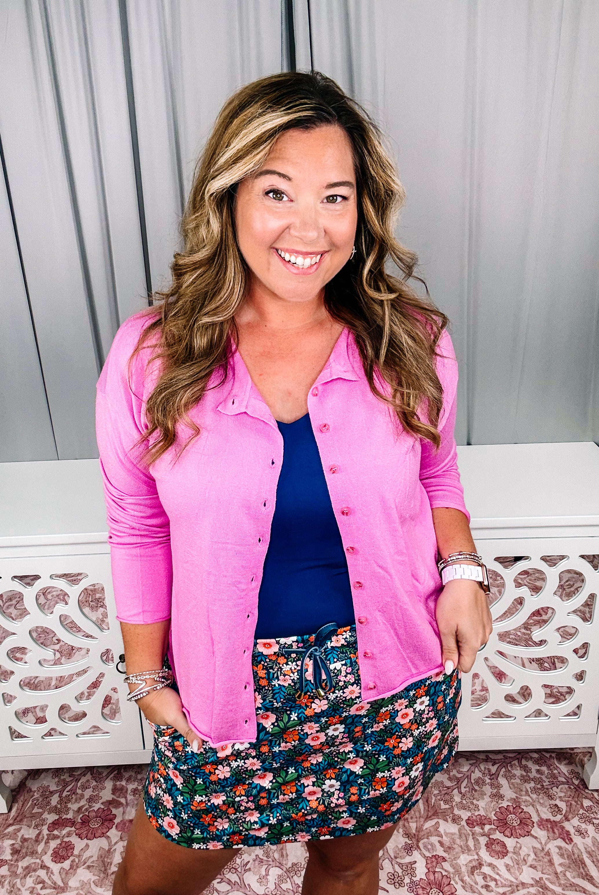 Haven V-Neck Bodysuit -Navy-Top-Dear Me Southern Boutique, located in DeRidder, Louisiana