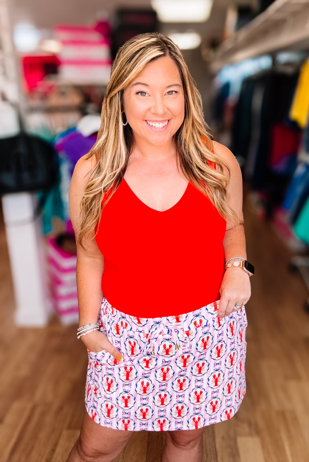 Haven V-Neck Bodysuit- Red-Tanks/Bodysuits-Dear Me Southern Boutique, located in DeRidder, Louisiana