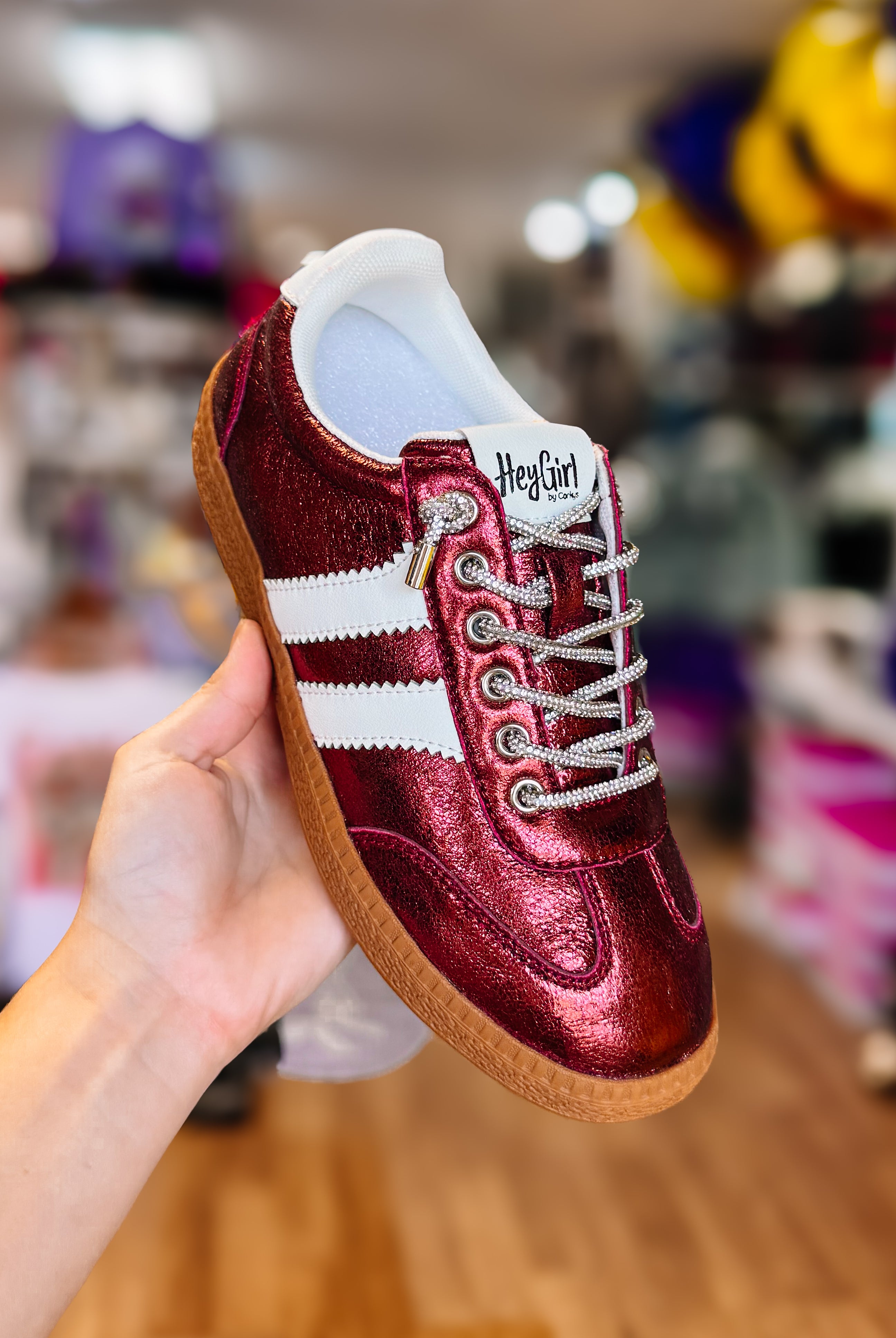 Heads Up Sneakers - Burgundy Metallic-Sneakers-Dear Me Southern Boutique, located in DeRidder, Louisiana